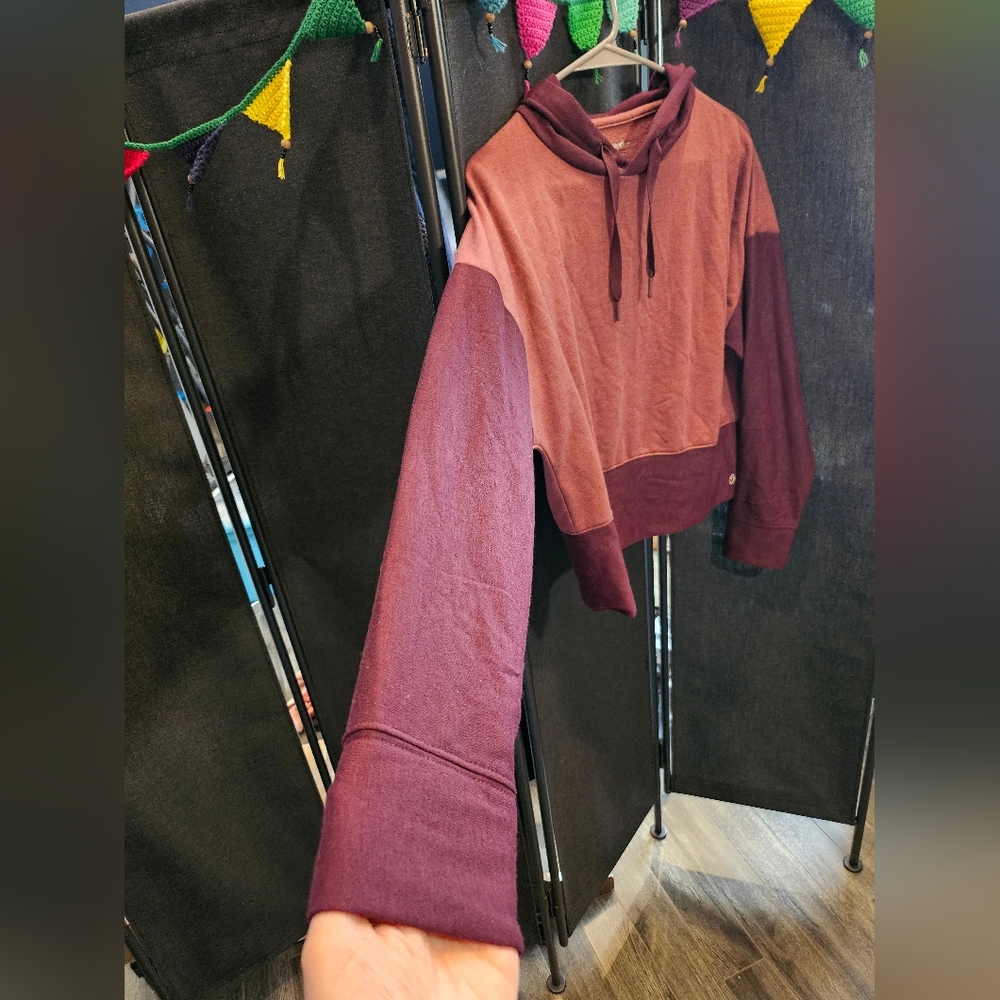 Burgundy and Mauve Crop Hoodie ๐โค๏ธ - Picture 2 of 9